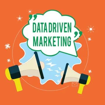 Writing note showing Data Driven Marketing. Business photo showcasing Strategy イラスト素材