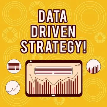 Writing note showing Data Driven Strategy. Business photo showcasing decisions Stock Illustration