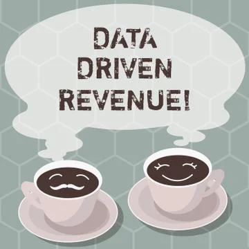 Writing note showing Data Driven Revenue. Business photo showcasing makes Stock Illustration