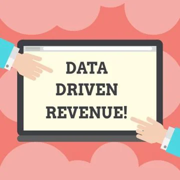 Writing note showing Data Driven Revenue. Business photo showcasing makes Stock Illustration