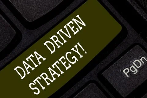 Writing note showing Data Driven Strategy. Business photo showcasing decisions Stock Photos