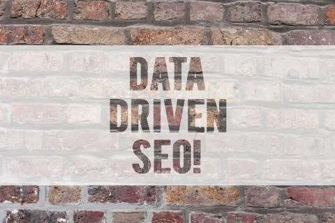 Writing note showing Data Driven Seo. Business photo showcasing Search engine Stock Photos