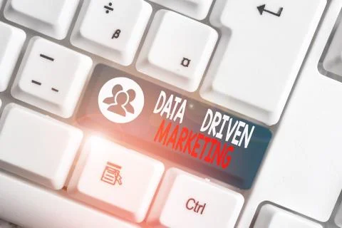 Writing note showing Data Driven Marketing. Business photo showcasing Strategy Stock Photos