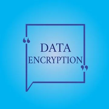 Writing note showing Data Encryption. Business photo showcasing Symmetric key Stock Illustration