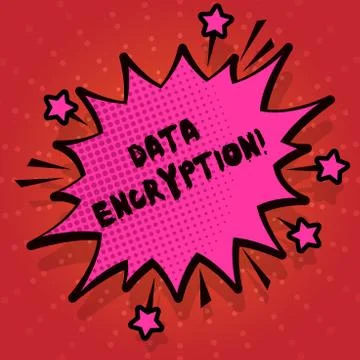 Writing note showing Data Encryption. Business photo showcasing another form Stock Illustration
