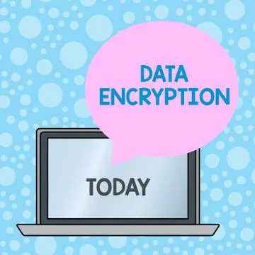 Writing note showing Data Encryption. Business photo showcasing Symmetrickey Stock Illustration