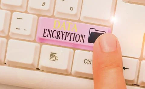 Writing note showing Data Encryption. Business photo showcasing Conversion of Stock Photos