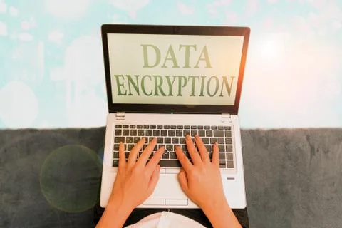 Writing note showing Data Encryption. Business photo showcasing Conversion of Stock Photos