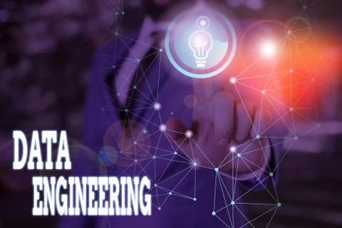 Writing note showing Data Engineering. Business photo showcasing data science Stock Photos