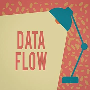 Writing note showing Data Flow. Business photo showcasing the movement of data 스톡 일러스트