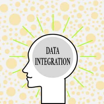 Writing note showing Data Integration. Business photo showcasing combination of Stock Illustration