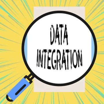 Writing note showing Data Integration. Business photo showcasing combination of Stockillustratie