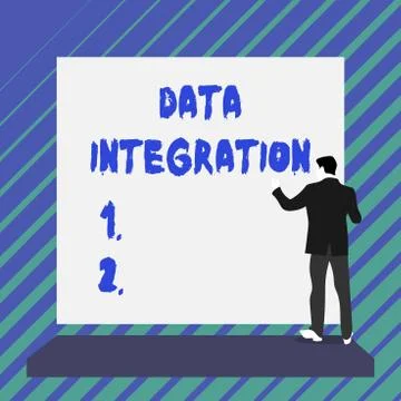 Writing note showing Data Integration. Business photo showcasing combination of Stock Illustration