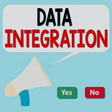 Writing note showing Data Integration. Business photo showcasing combination of Stock Illustration