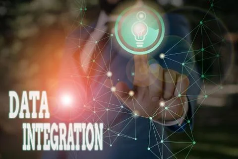 Writing note showing Data Integration. Business photo showcasing involves 库存照片