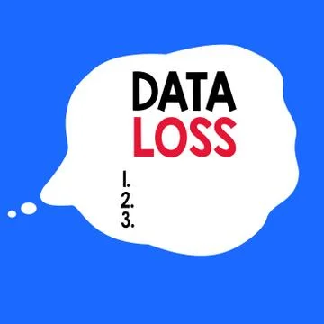 Writing note showing Data Loss. Business photo showcasing process or event that Illustrazione stock