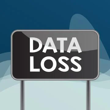 Writing note showing Data Loss. Business photo showcasing process or event that Stock Illustration