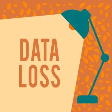 Writing note showing Data Loss. Business photo showcasing process or event that Stock Illustration