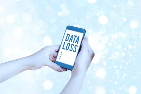 Writing note showing Data Loss. Business photo showcasing process or event that Stock Photos