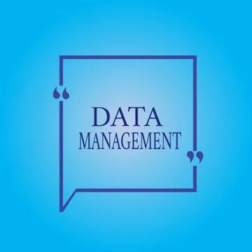 Writing note showing Data Management. Business photo showcasing The practice of Illustrazione stock