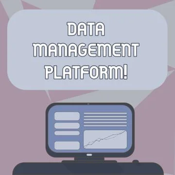 Writing note showing Data Management Platform. Business photo showcasing Type of Illustrazione stock