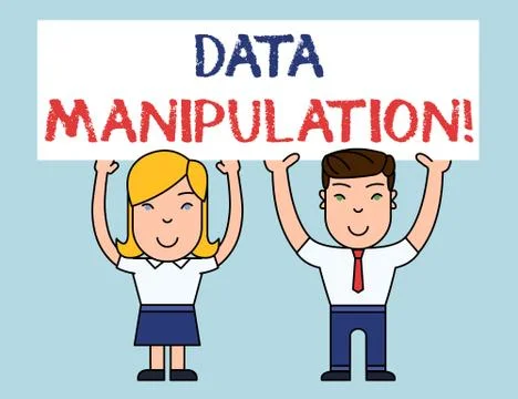 Writing note showing Data Manipulation. Business photo showcasing the process of Stock Illustration