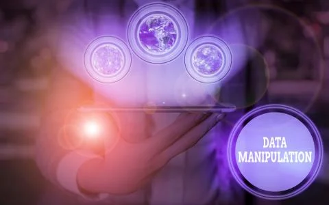 Writing note showing Data Manipulation. Business photo showcasing the process of Foto stock