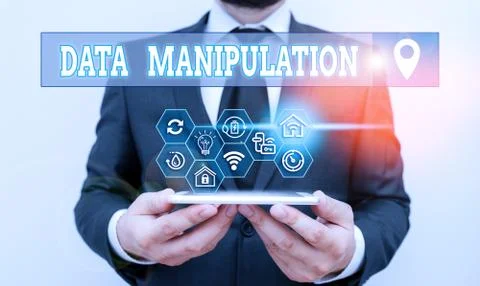 Writing note showing Data Manipulation. Business photo showcasing the process of Stock Photos