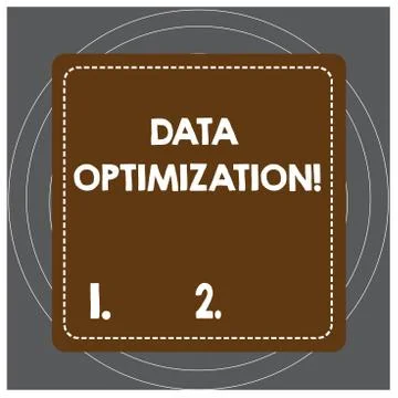 Writing note showing Data Optimization. Business photo showcasing process that Illustrazione stock