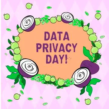 Writing note showing Data Privacy Day. Business photo showcasing date in January Ilustração Stock