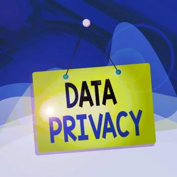 Writing note showing Data Privacy. Business photo showcasing protection of 库存插图