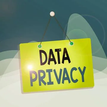 Writing note showing Data Privacy. Business photo showcasing protection of... Foto stock