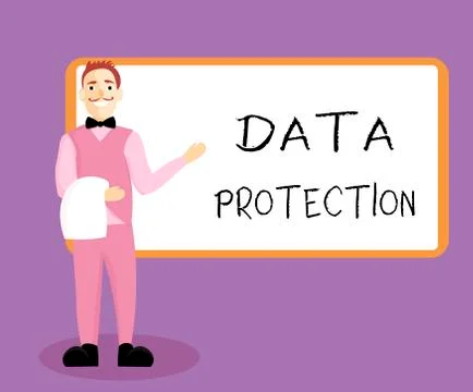 Writing note showing Data Protection. Business photo showcasing Protect IP Stock Illustration