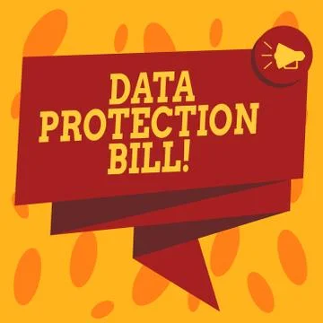 Writing note showing Data Protection Bill. Business photo showcasing control how Stock Illustration