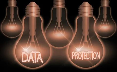 Writing note showing Data Protection. Business photo showcasing safeguarding Stock Illustration