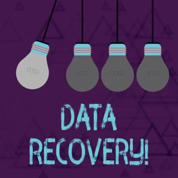 Writing note showing Data Recovery. Business photo showcasing process of Illustrazione stock
