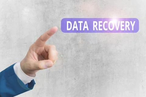 Writing note showing Data Recovery. Business photo showcasing process of Stock Photos