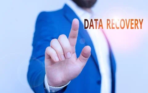 Writing note showing Data Recovery. Business photo showcasing process of Stock Photos