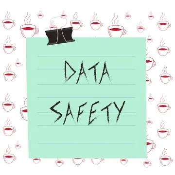 Writing note showing Data Safety. Business photo showcasing concerns protecting 스톡 일러스트