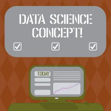 Writing note showing Data Science Concept. Business photo showcasing extraction Stock Illustration