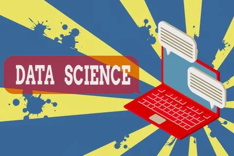 Writing note showing Data Science. Business photo showcasing multidisciplinary Stock Illustration