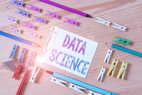 Writing note showing Data Science. Business photo showcasing multidisciplinary Stock Photos
