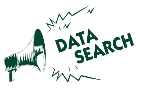 Writing note showing Data Search. Business photo showcasing gathers and reports Stock Illustration
