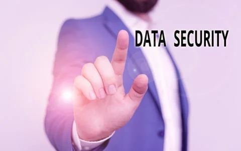 Writing note showing Data Security. Business photo showcasing the process of Stock-Fotos