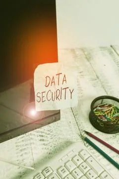 Writing note showing Data Security. Business photo showcasing the process of Stock Photos