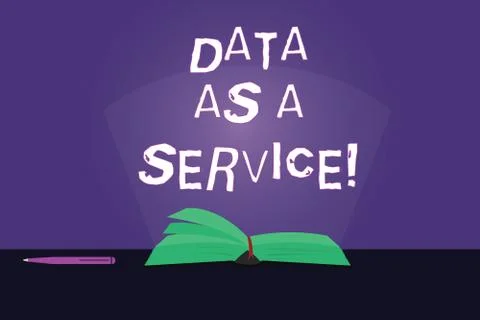 Writing note showing Data As A Service. Business photo showcasing Online files Illustrazione stock