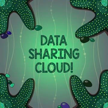 Writing note showing Data Sharing Cloud. Business photo showcasing using Stock Illustration