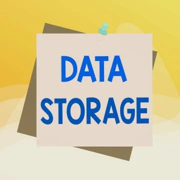 Writing note showing Data Storage. Business photo showcasing the act of Stock Illustration