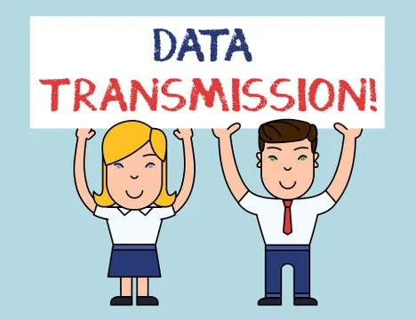 Writing note showing Data Transmission. Business photo showcasing sending data Illustrazione stock