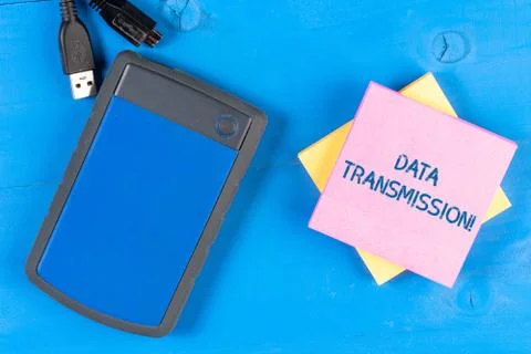 Writing note showing Data Transmission. Business photo showcasing sending data Foto stock